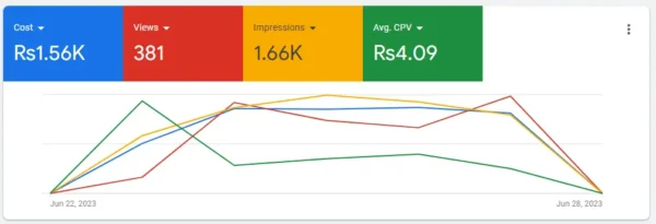 Screenshot of YouTube Ad Campaign Results